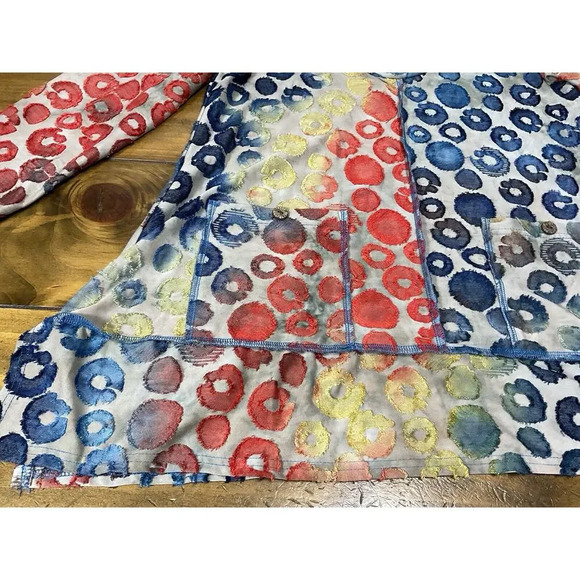 Ali Miles Embroidered Tunic Top Small Rainbow Wearable Art Boho - Picture 6 of 12